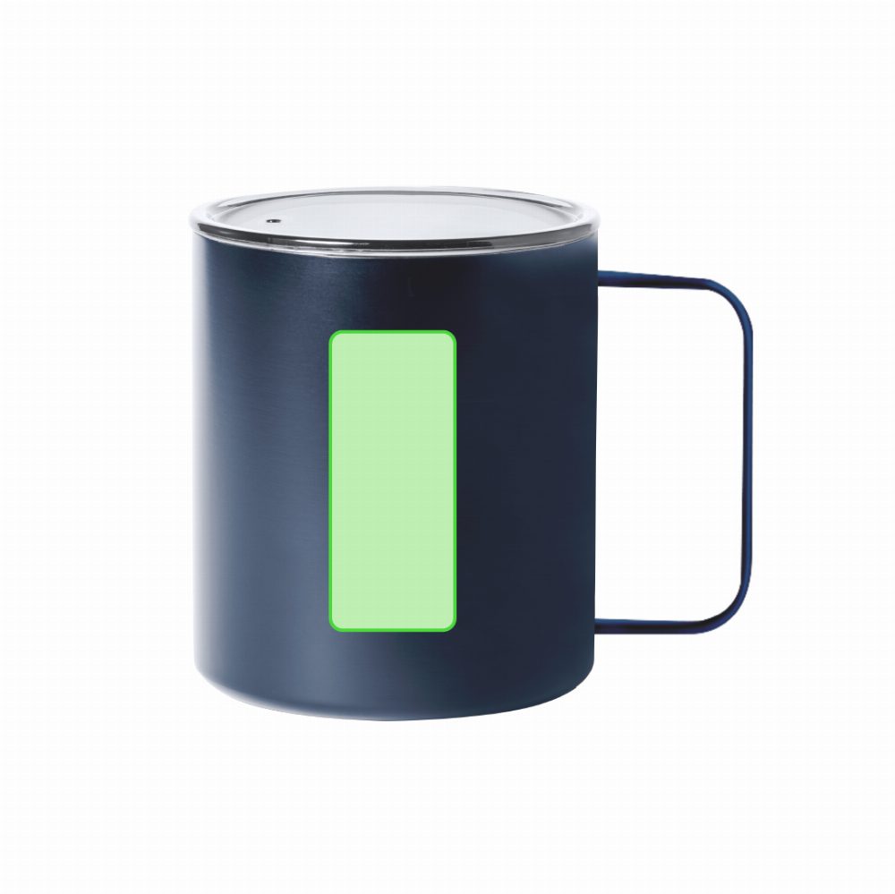 Branding diagram for Thermocup of stainless steel, 420 ml Hanna – Front, central