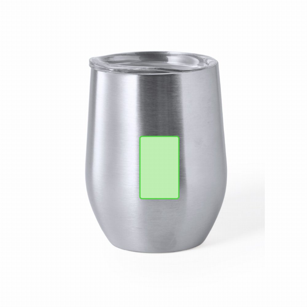 Branding diagram for Stainless steel thermal beakers, 350 ml Bobby – Front, central