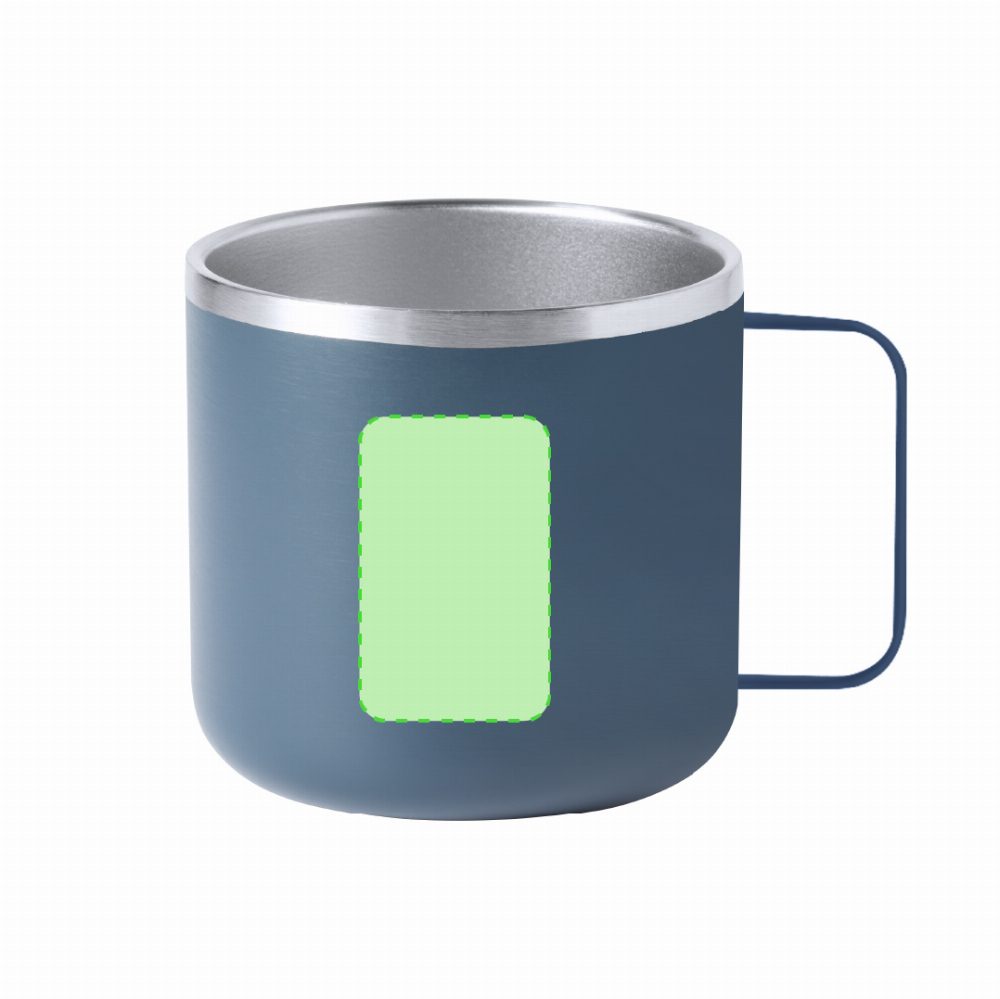 Branding diagram for Double-walled stainless steel cup 350 ml Shirley – Front