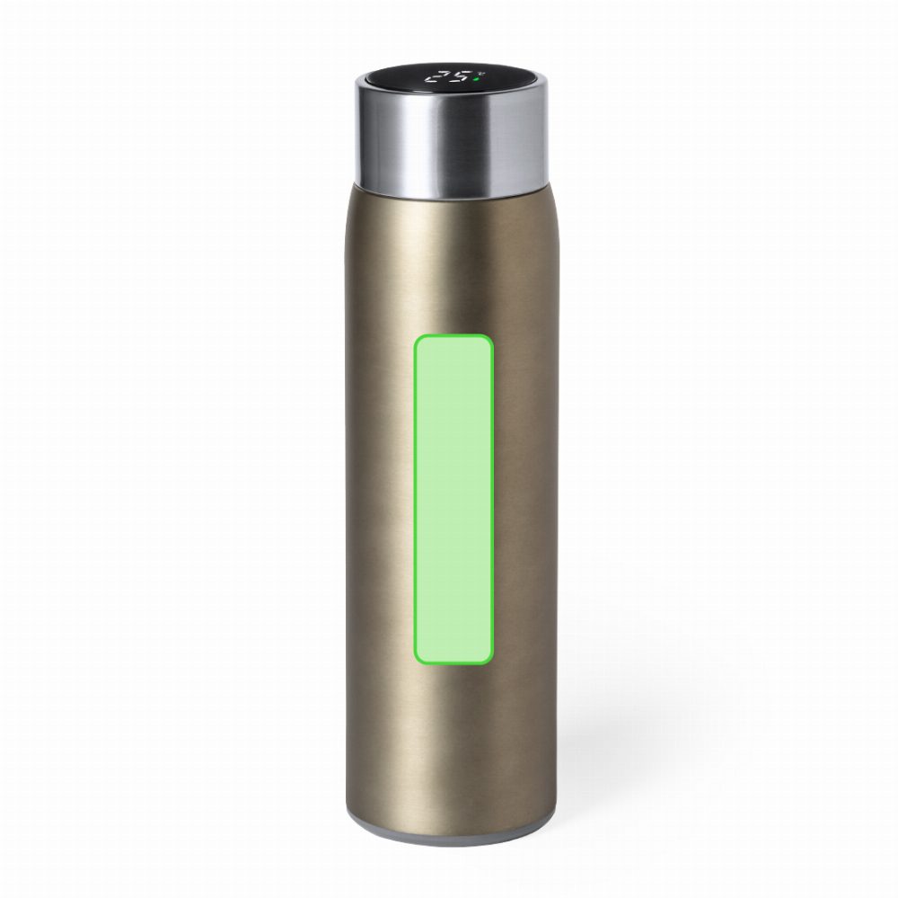 Branding diagram for Stainless steel thermal bottle, 500 ml Kenay – Front, central