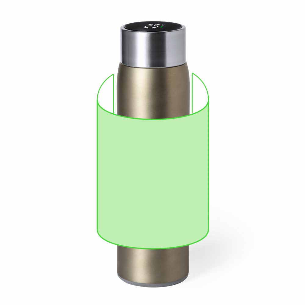 Druckskizze für Thermoflasche aus Edelstahl, 500 ml Kenay – rund um den Körper