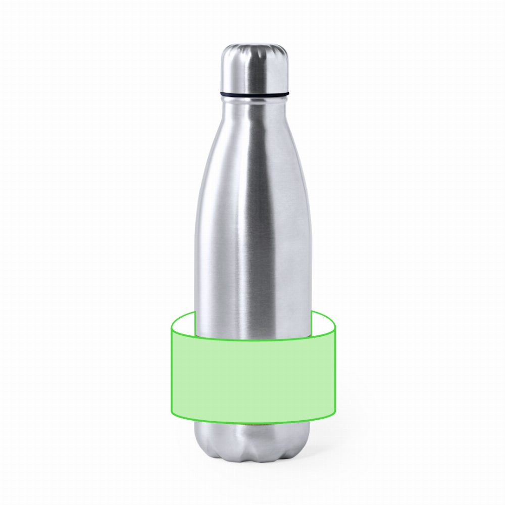 Branding diagram for Stainless steel drinking bottle 750 ml Sereok – Around the body