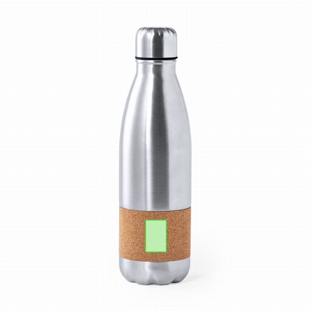 Branding diagram for Stainless steel drinking bottle 750 ml Sereok – Centred on the side of the container