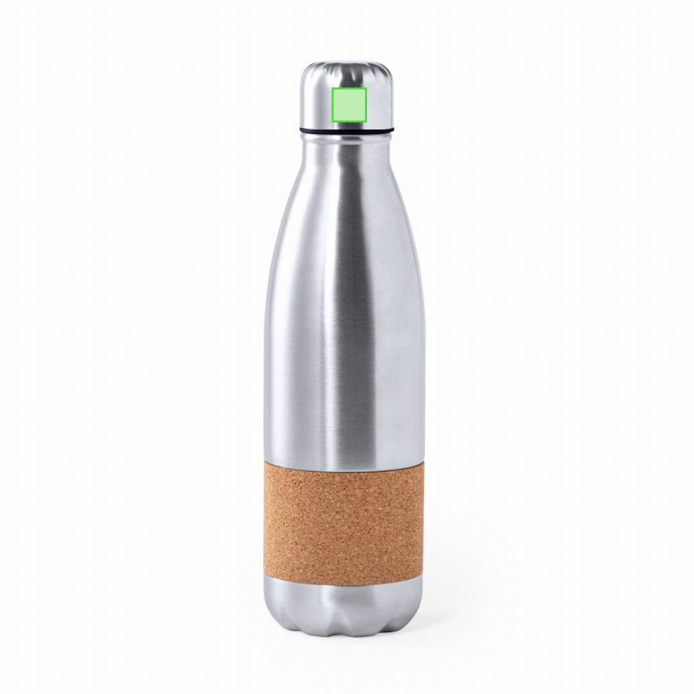 Branding diagram for Stainless steel drinking bottle 750 ml Sereok – laterally to the buckle