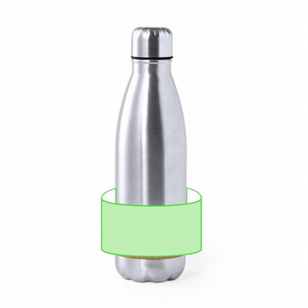Branding diagram for Stainless steel drinking bottle 750 ml Sereok – Around the body