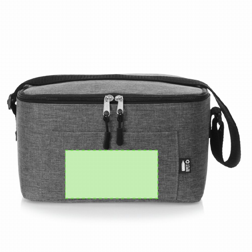 Branding diagram for Cooling bag made of RPET Elendil – Front pocket