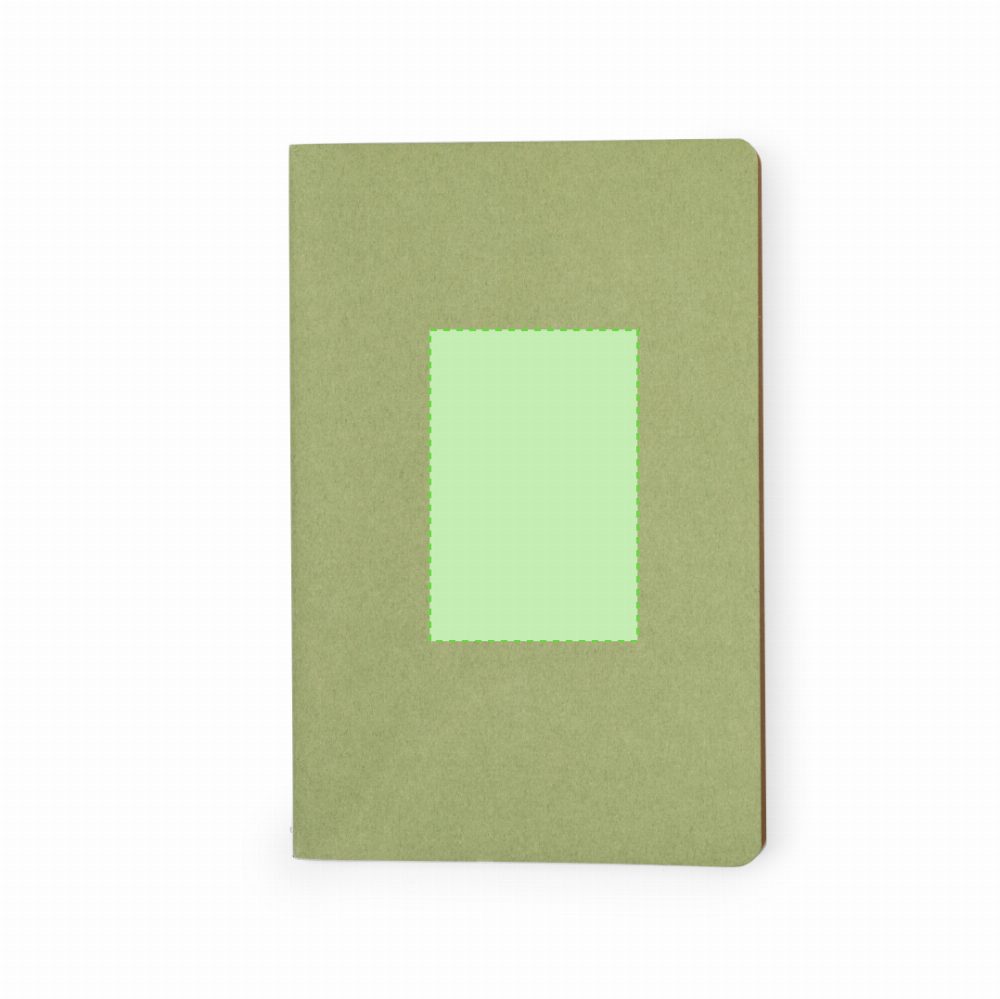 Druckskizze für Notizbuch aus Recyclingkarton, A5 Rayish – Auf der Rückseite