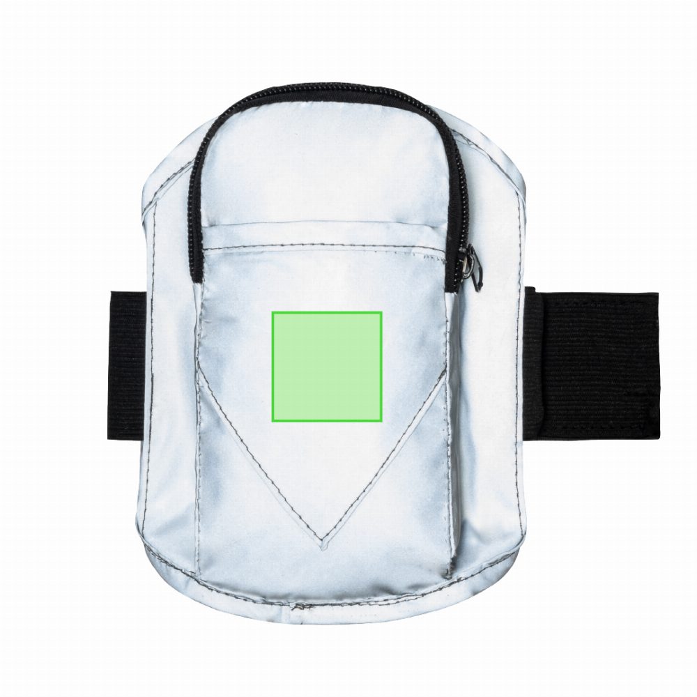 Branding diagram for Reflective Sport Armbag Bilbon – Pocket centered