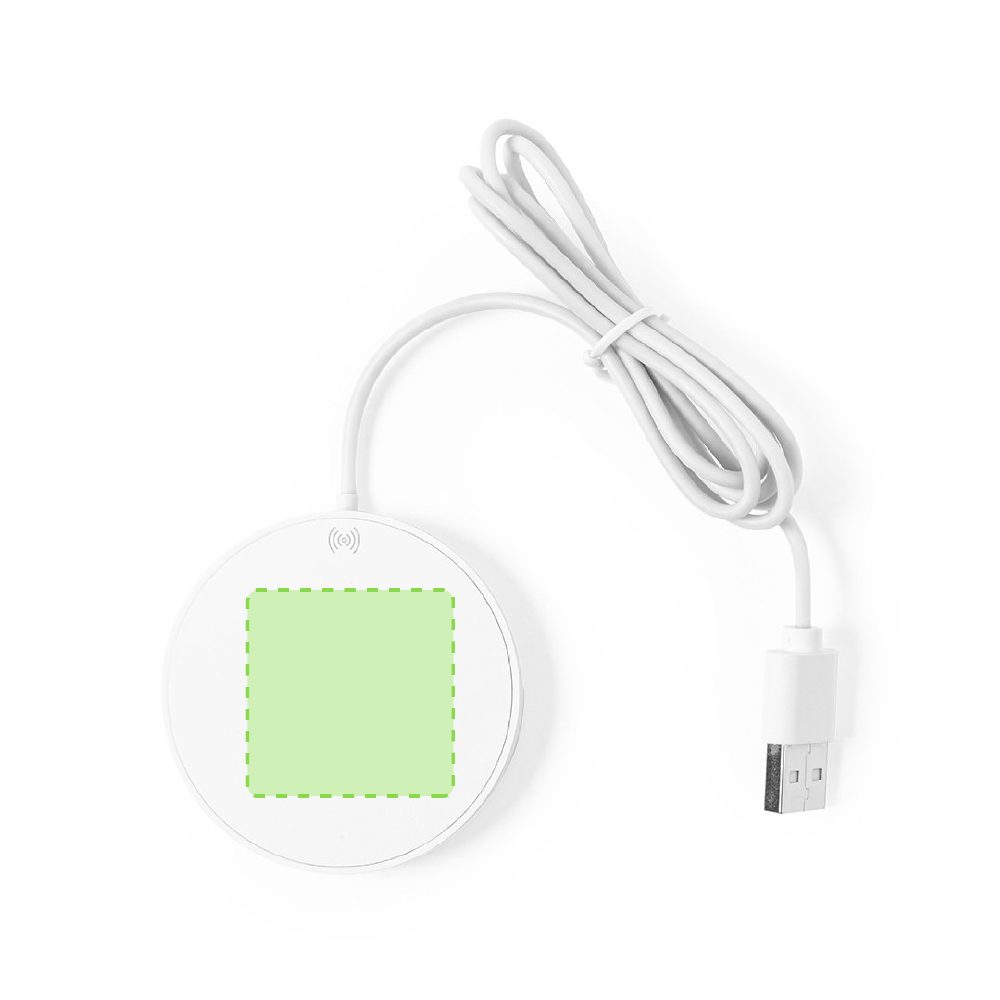 Branding diagram for Magnetic cellular stand with recycled ABS wireless charging station Dixlem RCS – Central marking surface