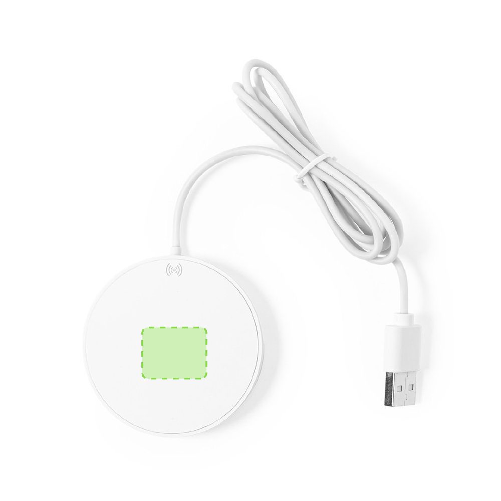 Branding diagram for Magnetic cellular stand with recycled ABS wireless charging station Dixlem RCS – Central marking surface