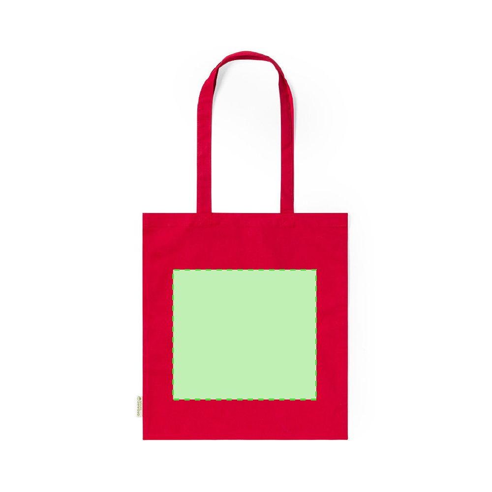 Branding diagram for Cotton shopping bag Klimbou – Central marking surface