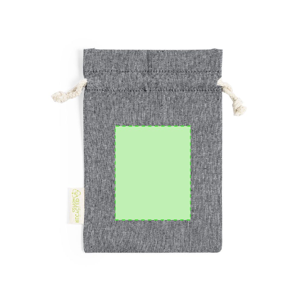 Branding diagram for Recycled cotton drawstring bags Karzak – Side B, central