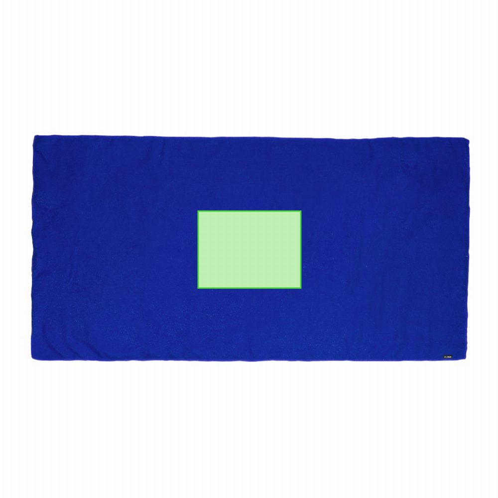 Branding diagram for Sports towel from RPET Risel – Centered side A or B