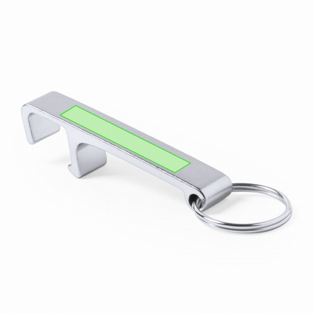 Branding diagram for Aluminium key ring with mobile phone and tablet holder Delfis – Page A