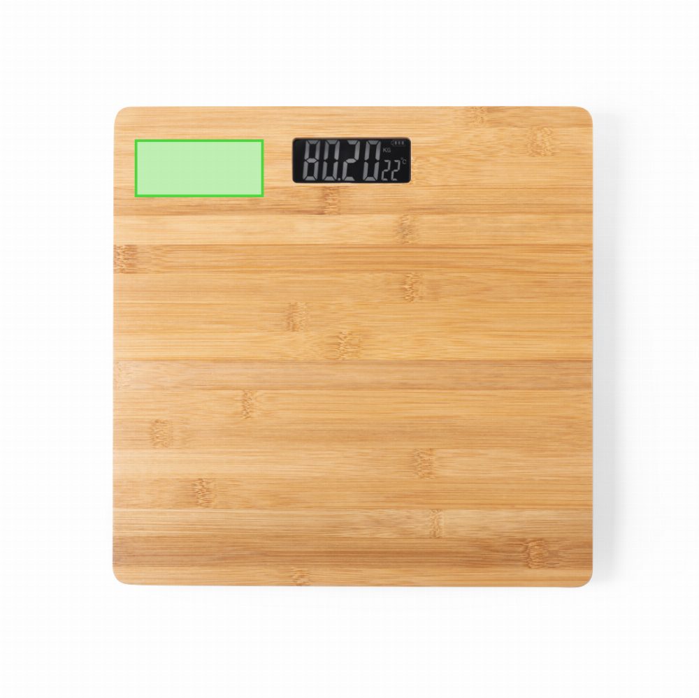 Branding diagram for Bamboo digital scales Berry – Upper left corner