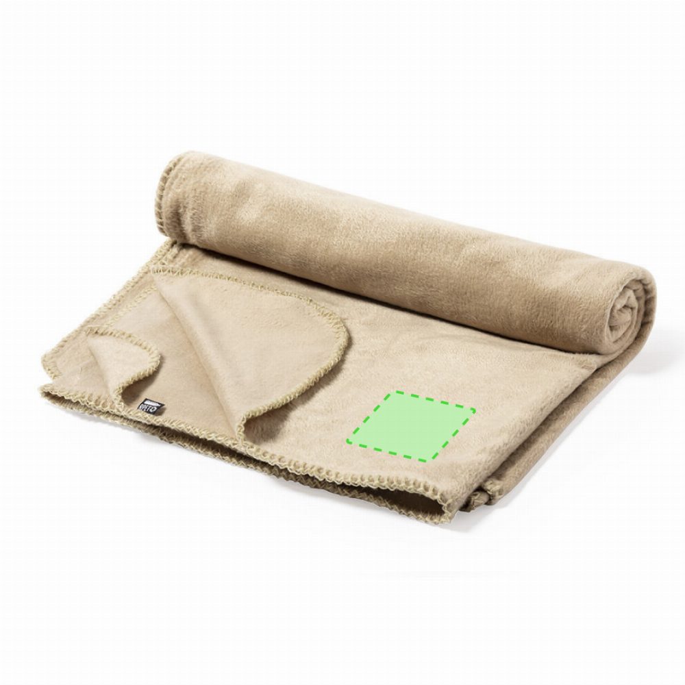 Branding diagram for Cuddly blanket made of RPET Bibbly – Corner area