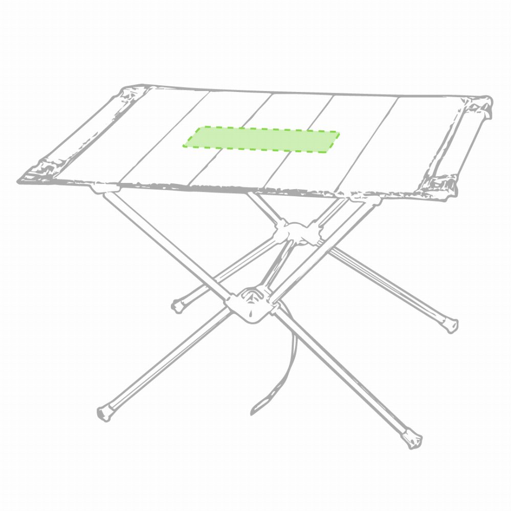 Branding diagram for Folding camping table Runix – Central marking surface