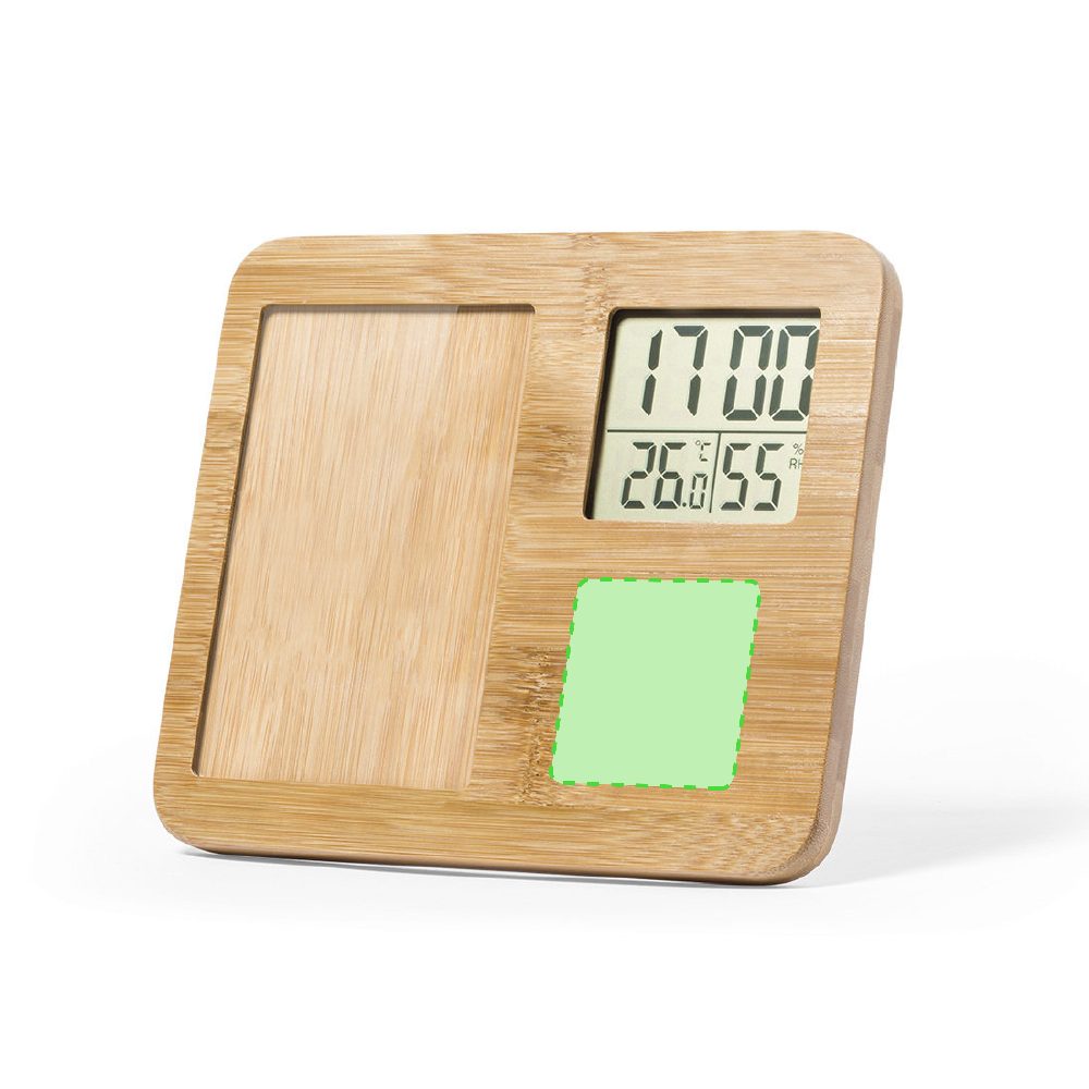 Branding diagram for Image frame with bamboo weather station Krent – Below the screen