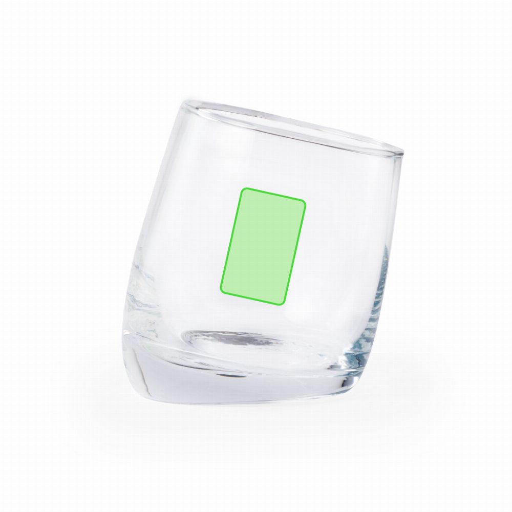Branding diagram for Glass drinking cups, 320 ml Merzex – Front, central