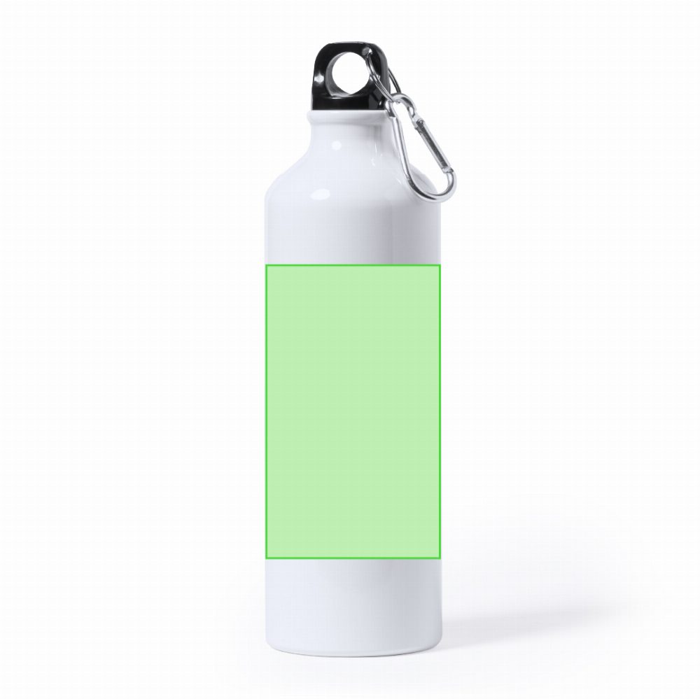 Branding diagram for aluminium sublimation water bottle 800 ml Bredix – Front, central