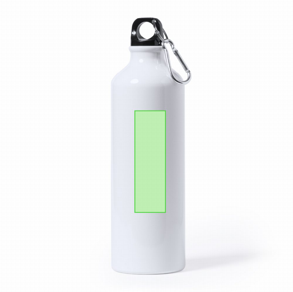 Branding diagram for aluminium sublimation water bottle 800 ml Bredix – Front, central