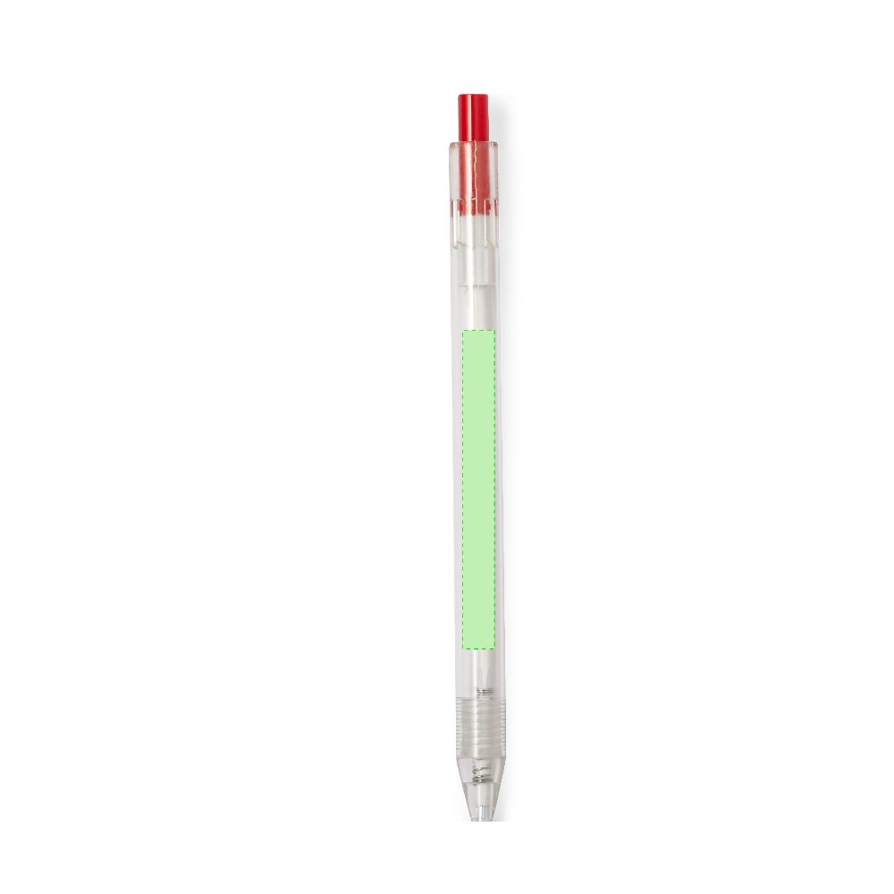 Branding diagram for Ballpoint pens of RPET, with printing mechanism Lester – Area 3
