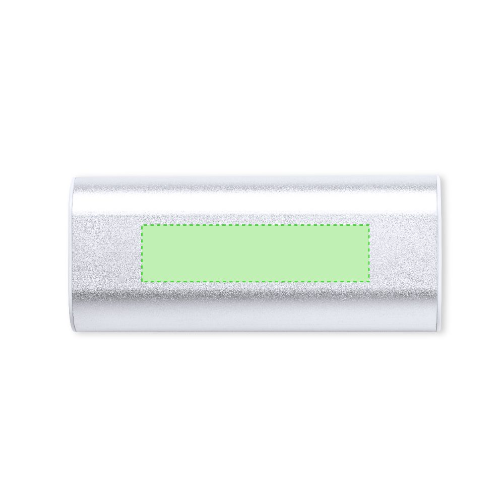 Branding diagram for aluminium power bank, 2,200 mAh Hylin – Central marking surface