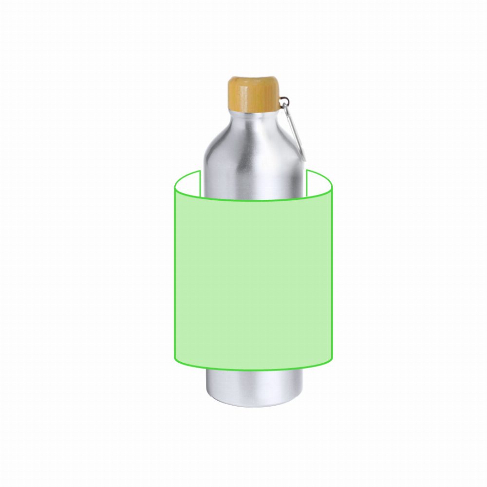 Branding diagram for aluminium drinking bottle 800 ml Hetien – Around the body