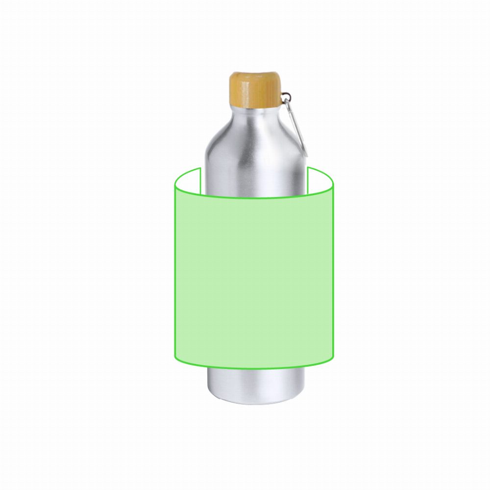 Branding diagram for aluminium drinking bottle 800 ml Hetien – Around the body