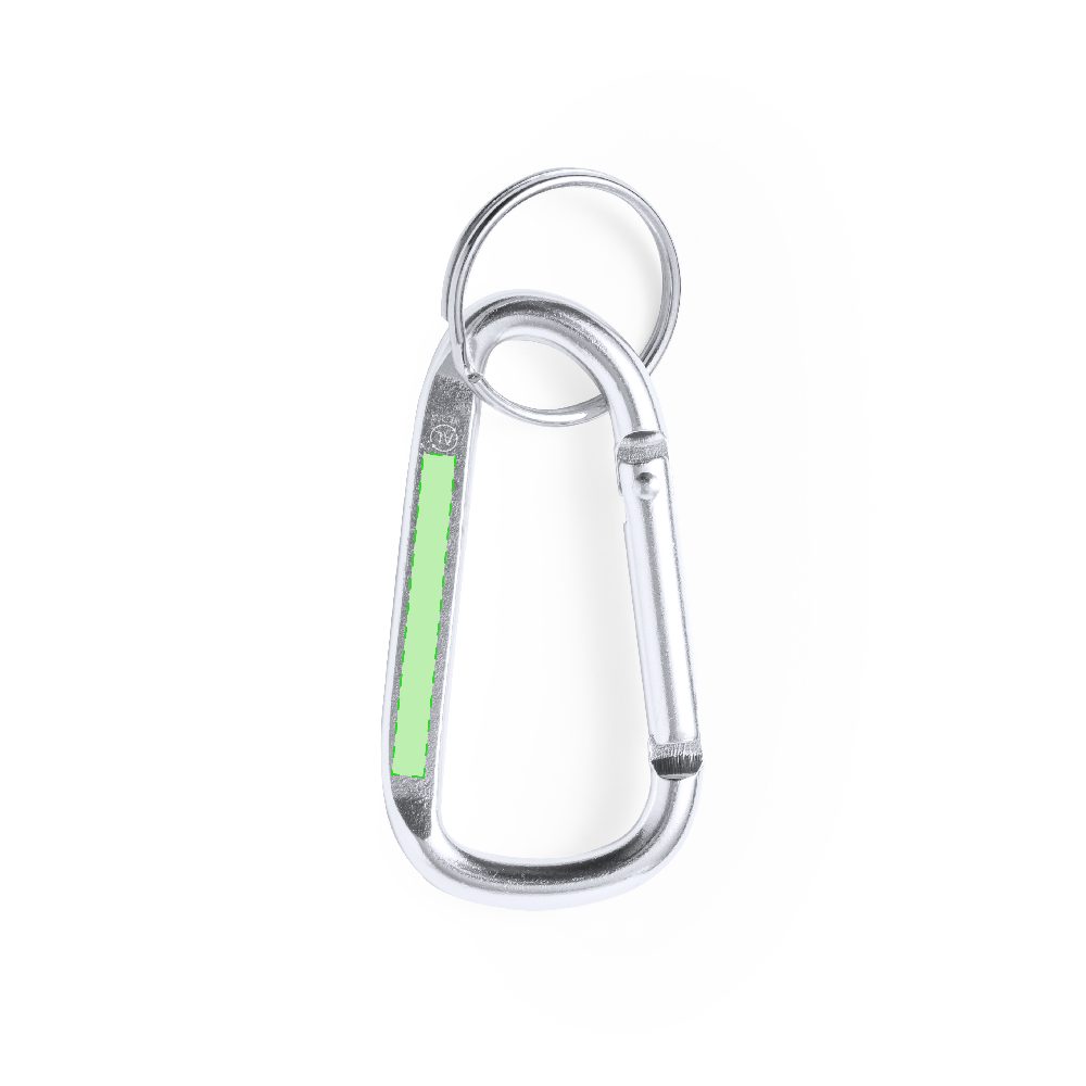 Branding diagram for Recycled aluminium carabiner Galinex – In the flat part of the carbine