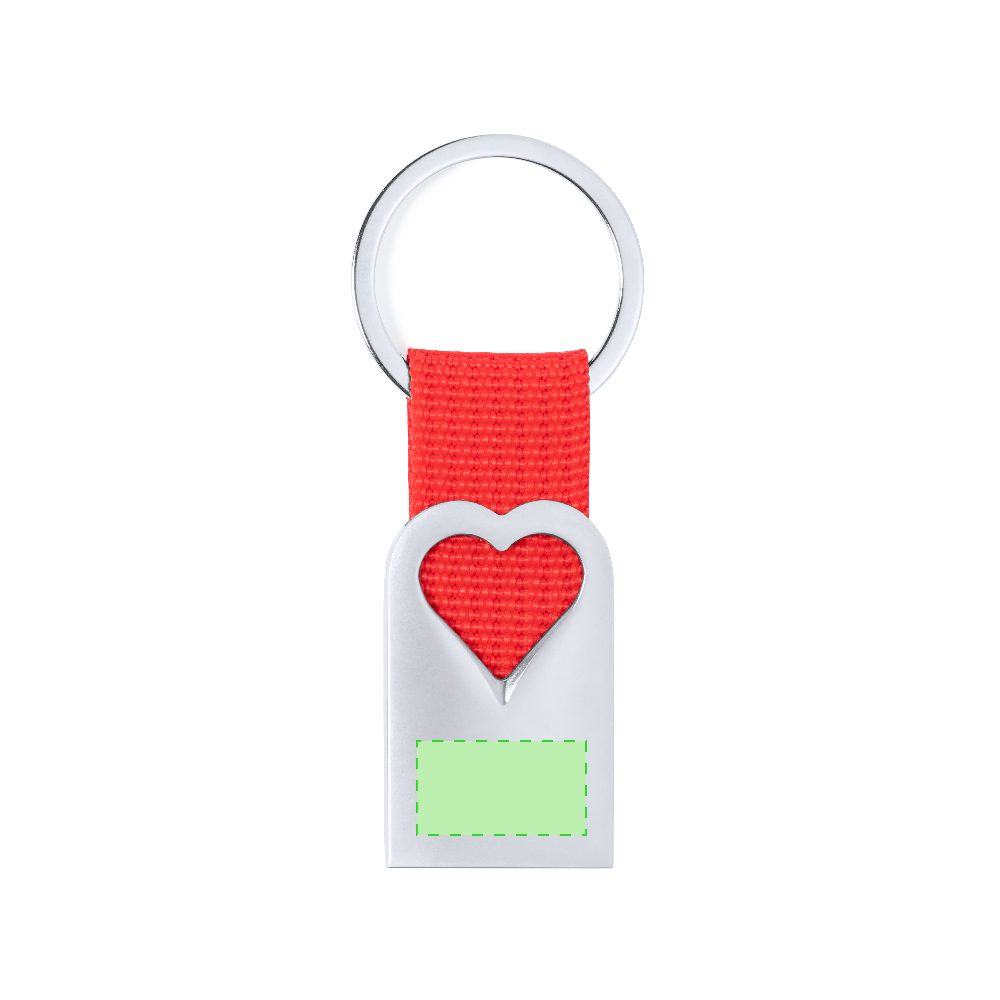 Branding diagram for Recycled aluminium key rings Sontiol – Side A, central