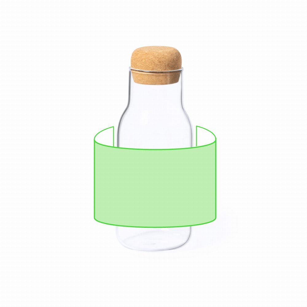 Branding diagram for Drinking bottle of borosilicate glass, 800 ml Ricadel – Around the body