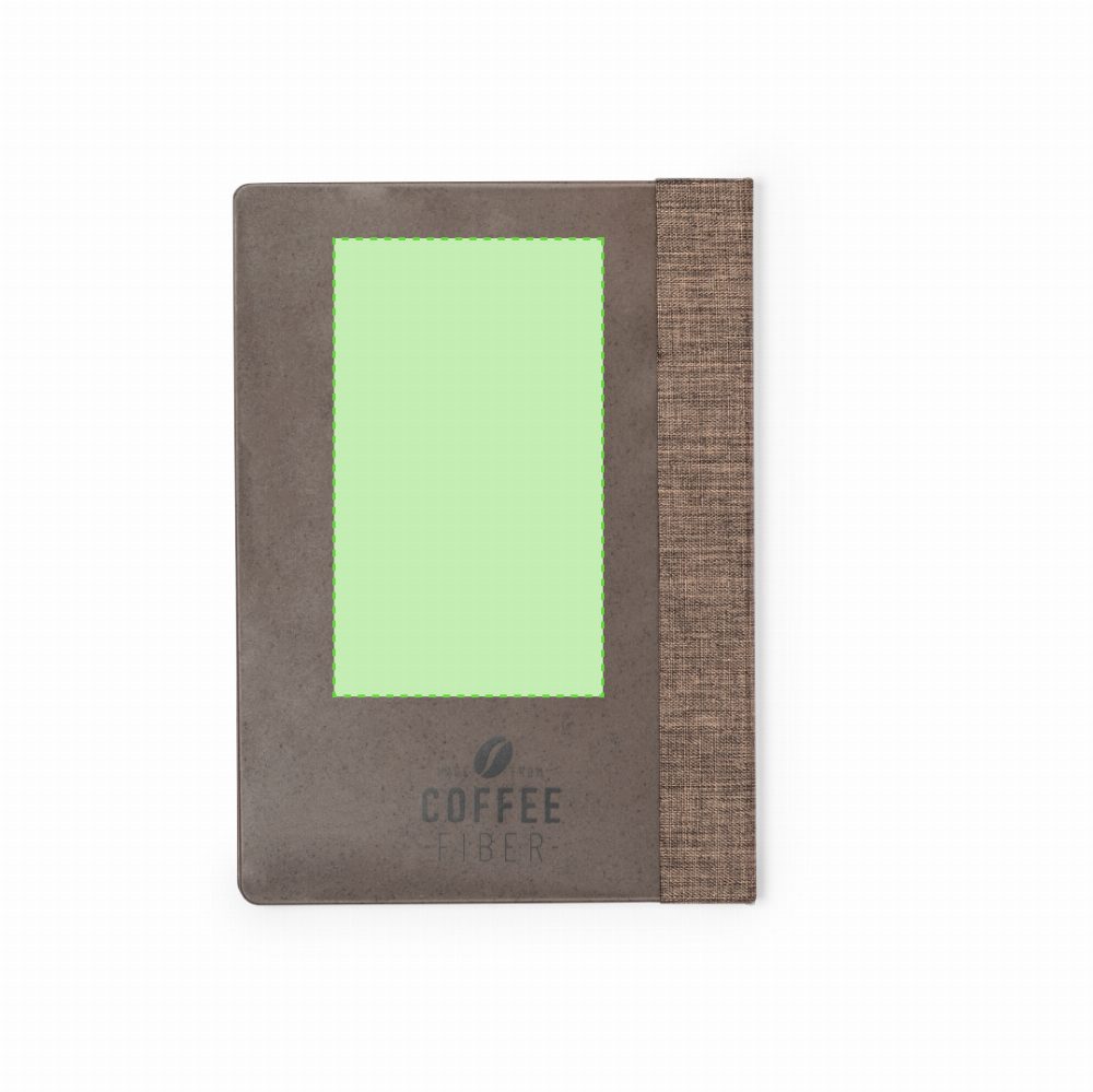 Branding diagram for Coffee fibre notebook Lando – On the back