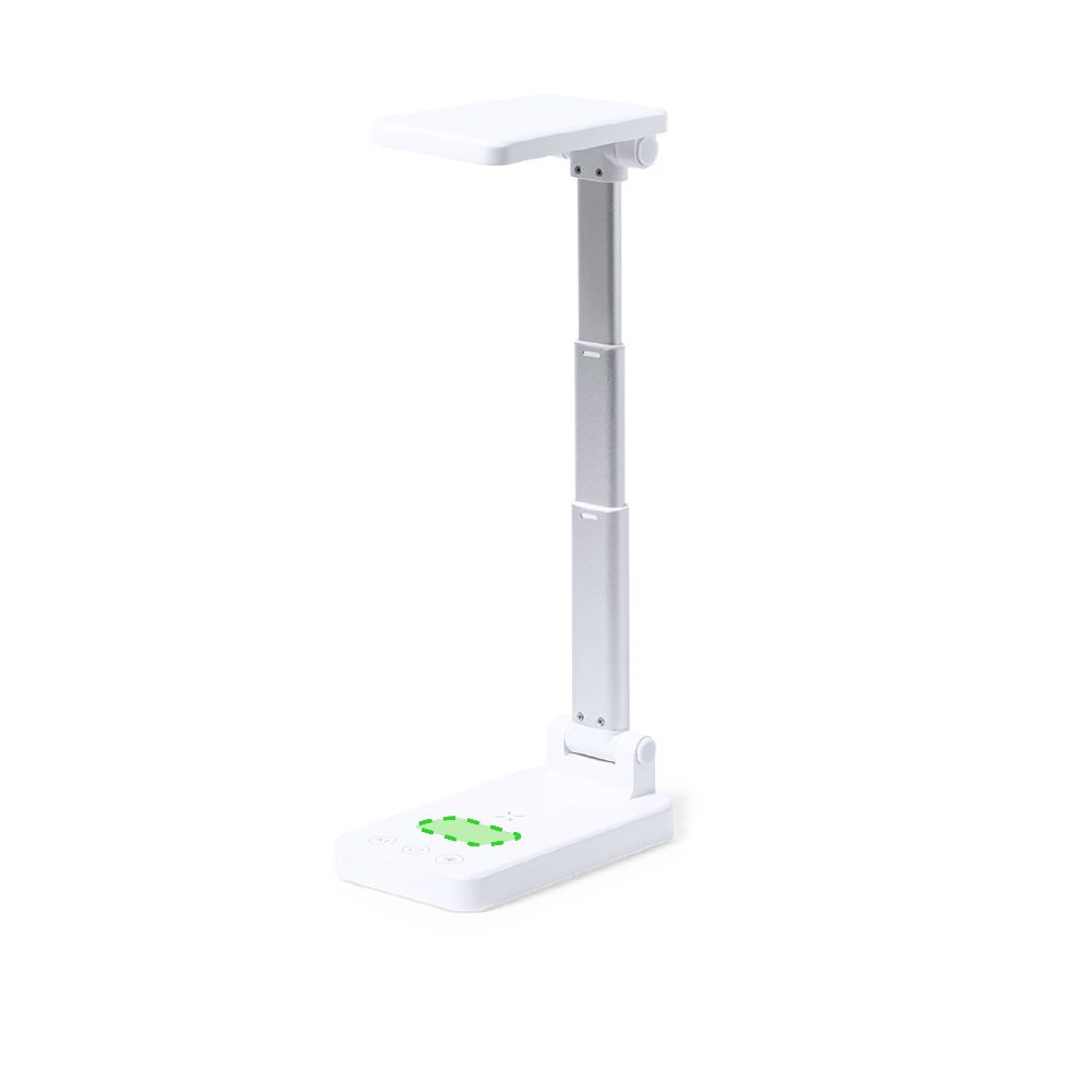 Branding diagram for LED table lamp with wireless charging station 10 W Cirgux – At the base of the lamp