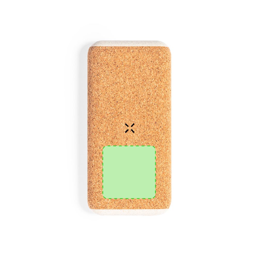 Branding diagram for Powerbank made of cork, 8,000 mAh Limerick – Centering base
