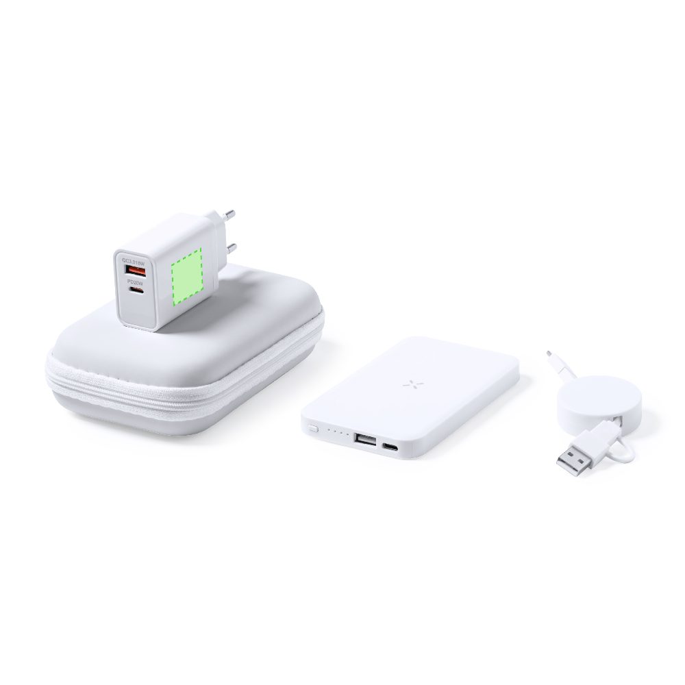 Druckskizze für Powerbank Geschenkset Cody – Flach auf dem Stecker