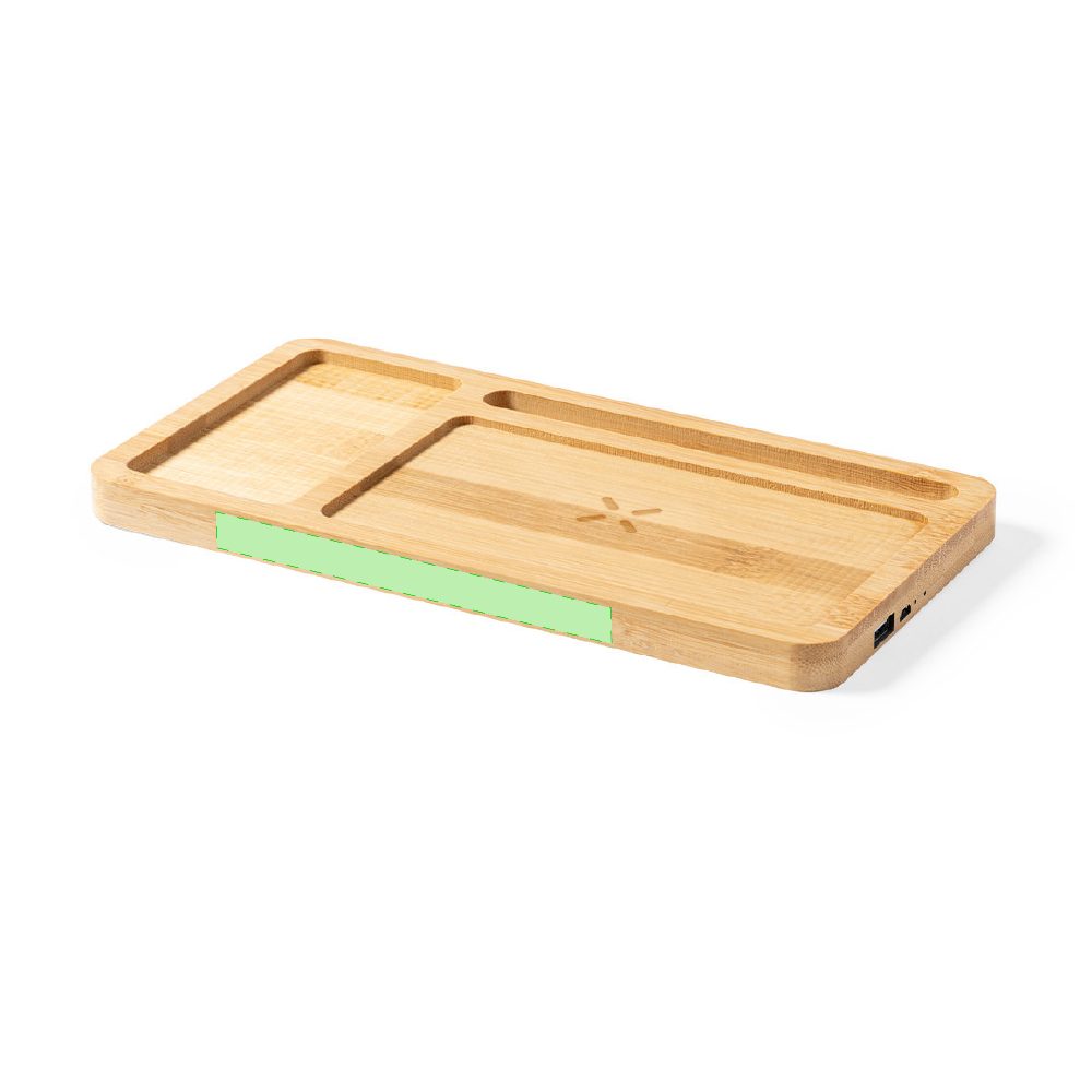 Branding diagram for Desk Organizer with wireless charging station 15 W Golbar – Laterally centered