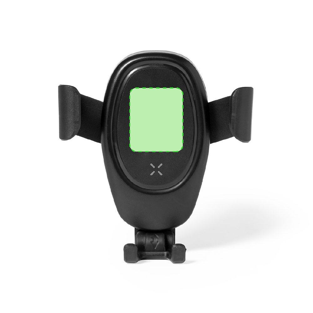 Branding diagram for Auto Mobile phone holder with wireless charging station 10 W Odwey – On the front of the support