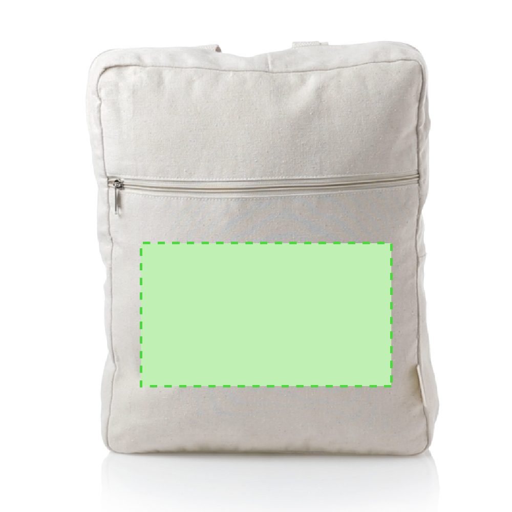 Branding diagram for Backpack of recycled cotton Nidoran – Front, central