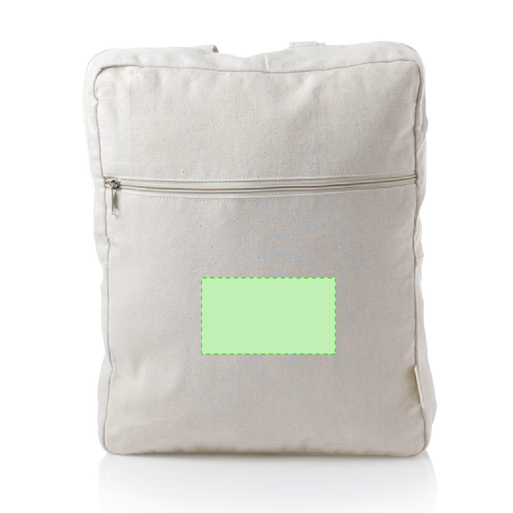 Branding diagram for Backpack of recycled cotton Nidoran – Front, central