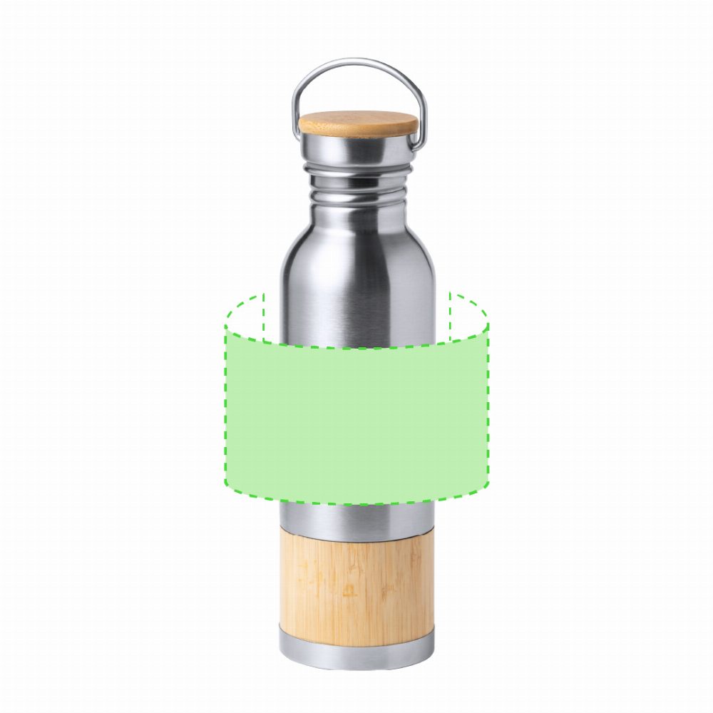 Branding diagram for Stainless steel drinking bottle, 800 ml Gaucix – Around the body