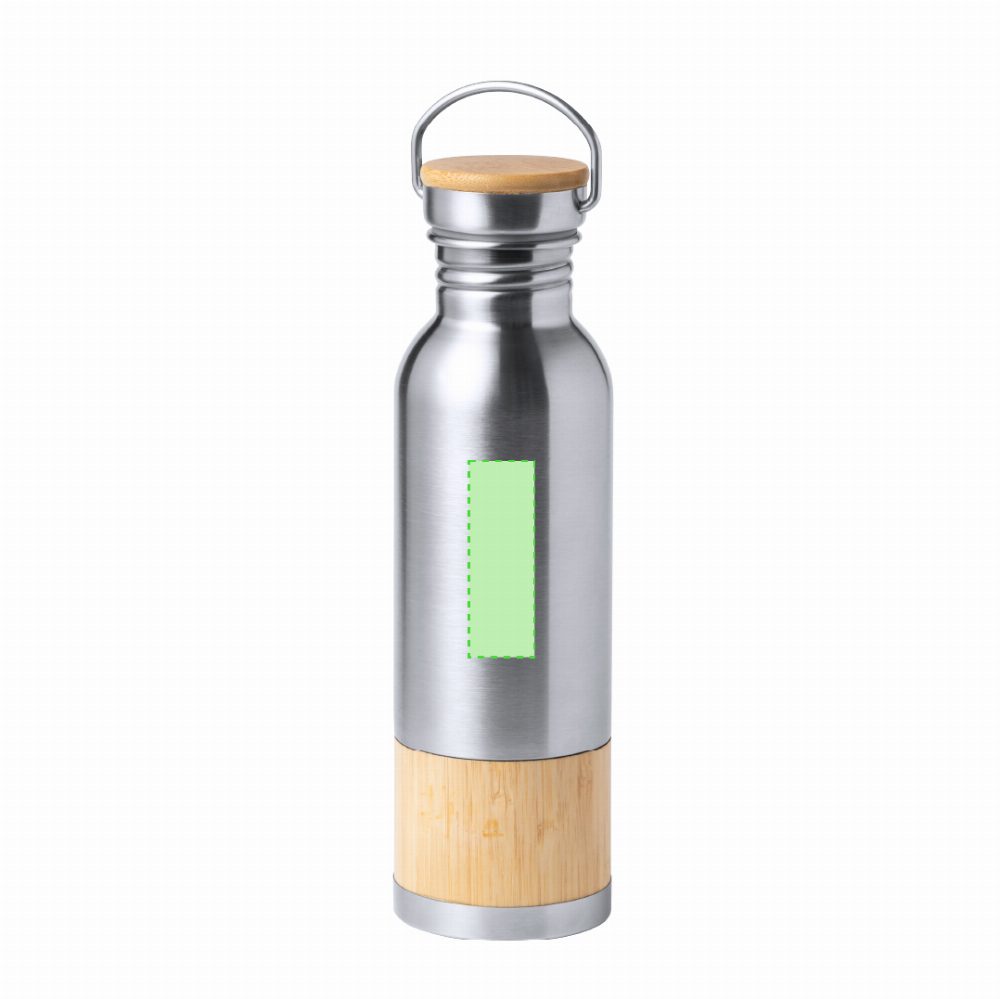 Branding diagram for Stainless steel drinking bottle, 800 ml Gaucix – Centred on the side of the container