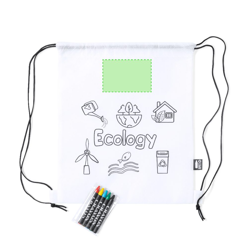 Branding diagram for Children's gym bags for coloring with crayons Balard – Centred on