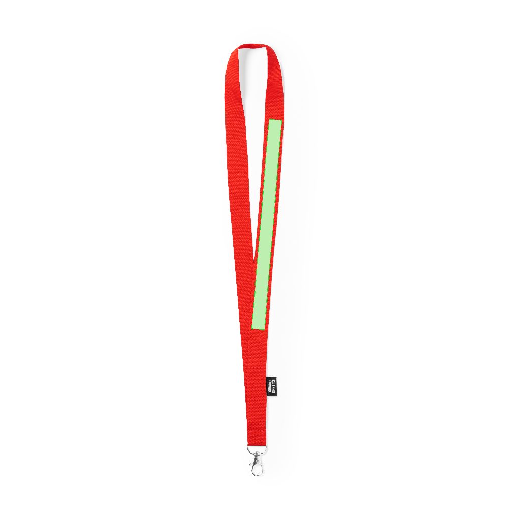 Branding diagram for Lanyard Keyband from RPET Loriet – On the inner strip