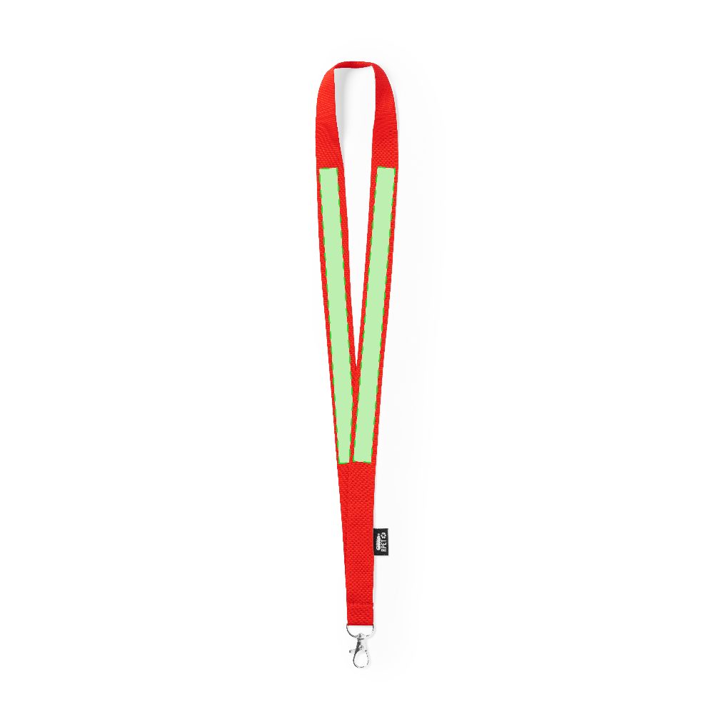 Branding diagram for Lanyard Keyband from RPET Loriet – Page 1 within the two stripes