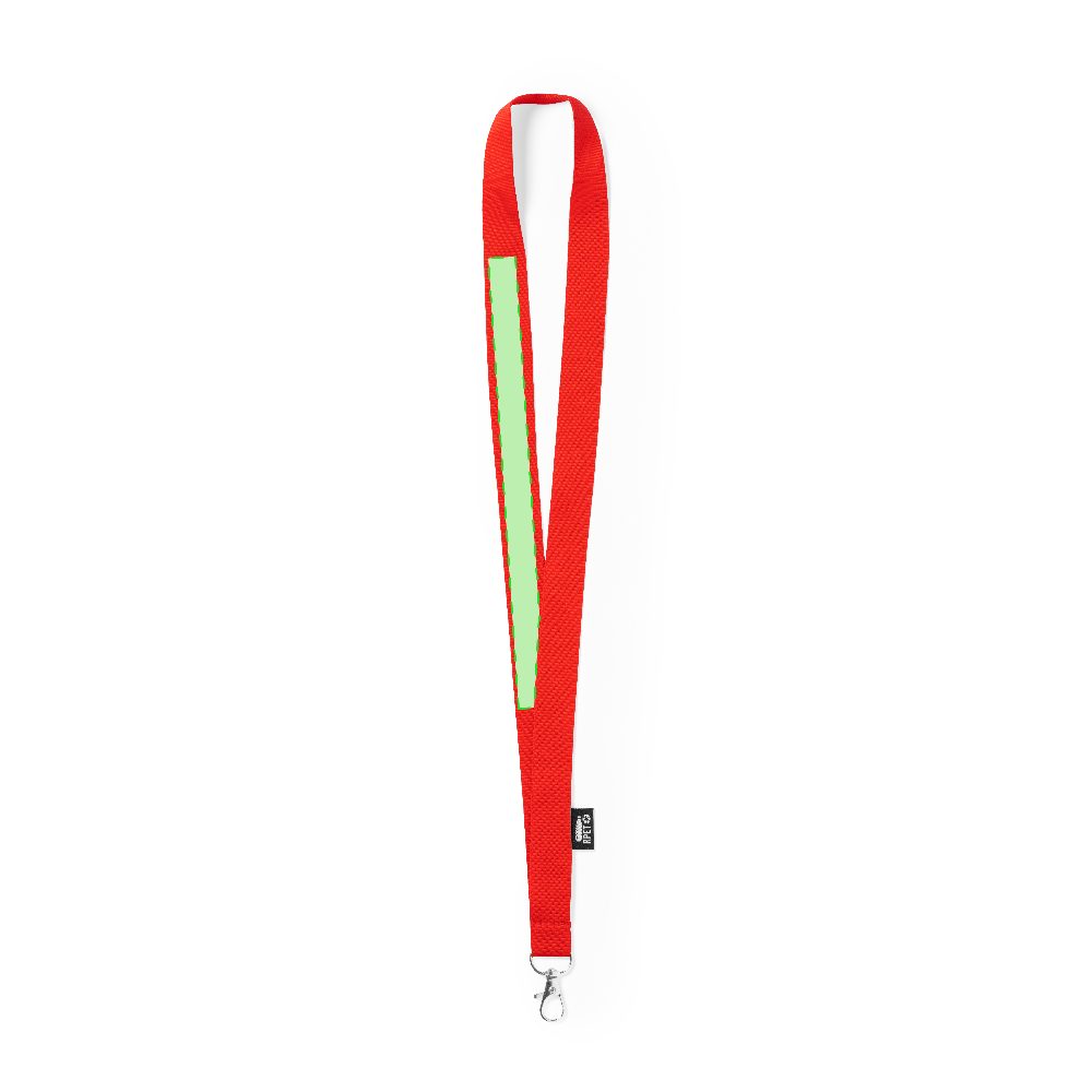 Branding diagram for Lanyard Keyband from RPET Loriet – On the outside strip