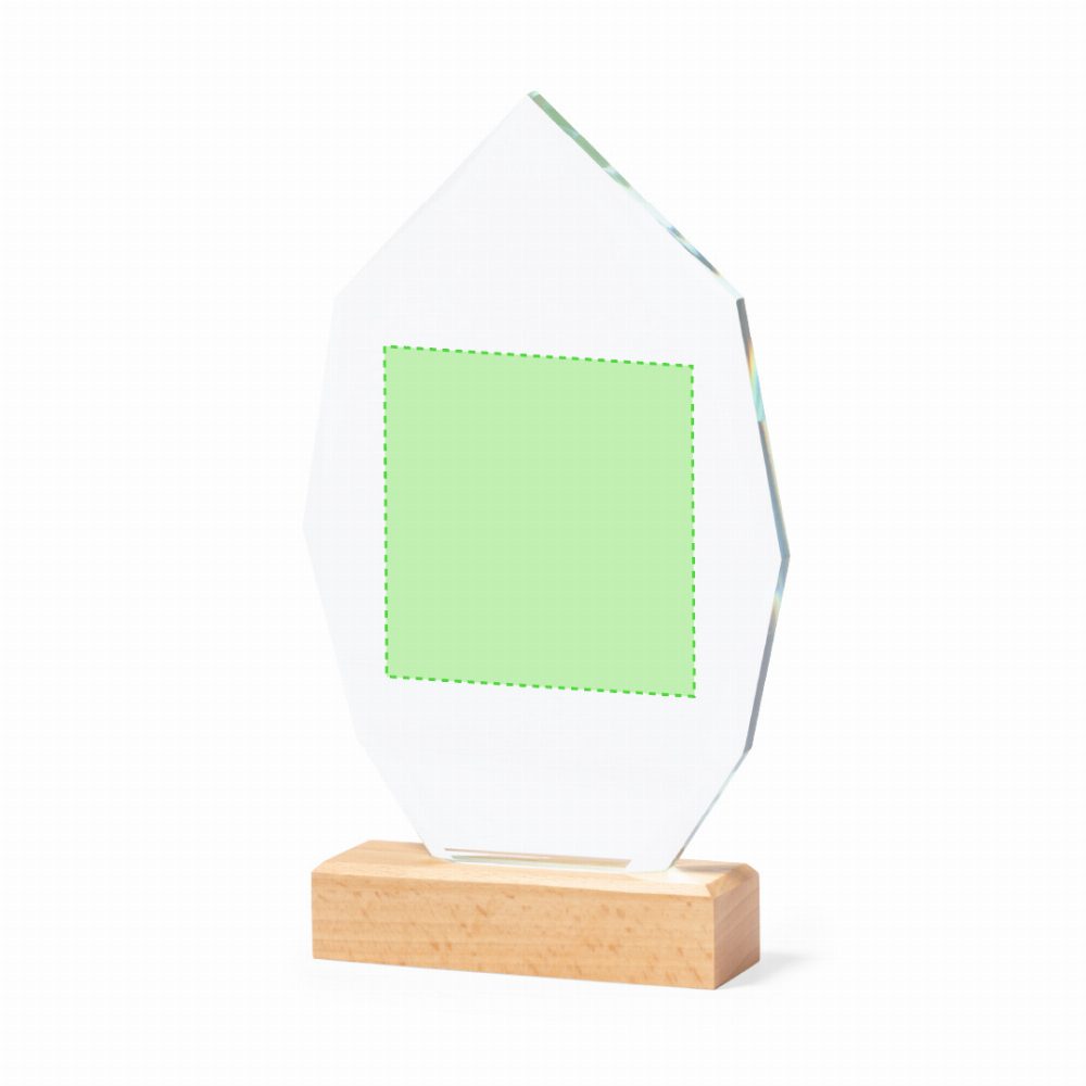 Branding diagram for Glass trophy Pulman – Upper area