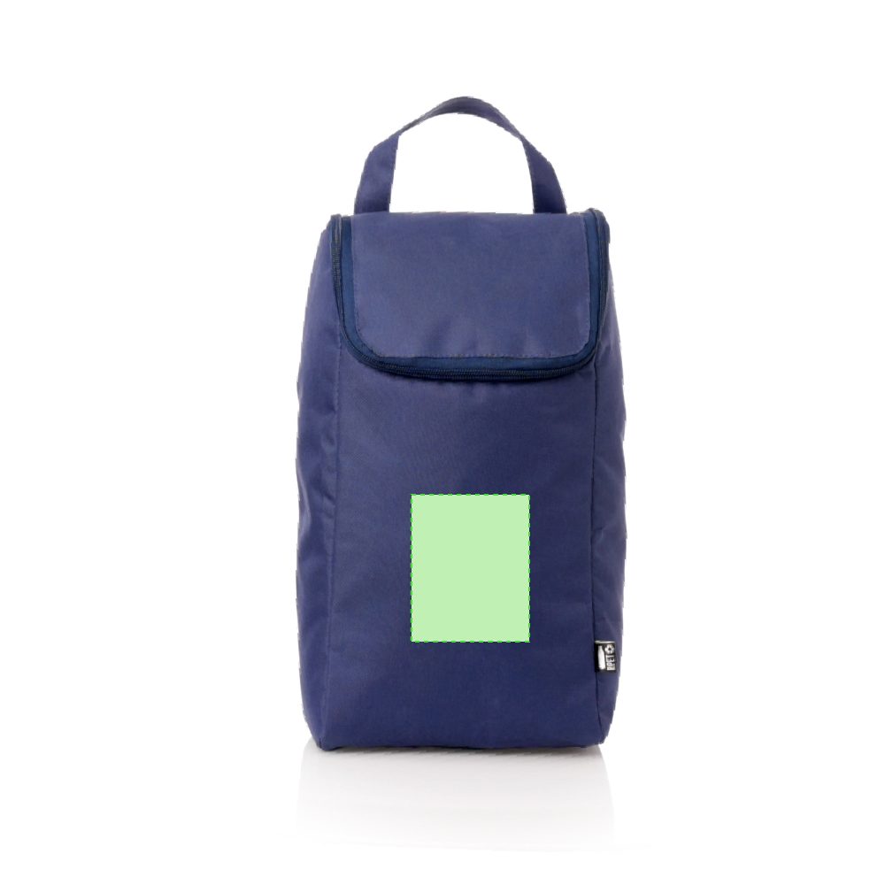 Branding diagram for Shoe bag from RPET Helanor – Centered below