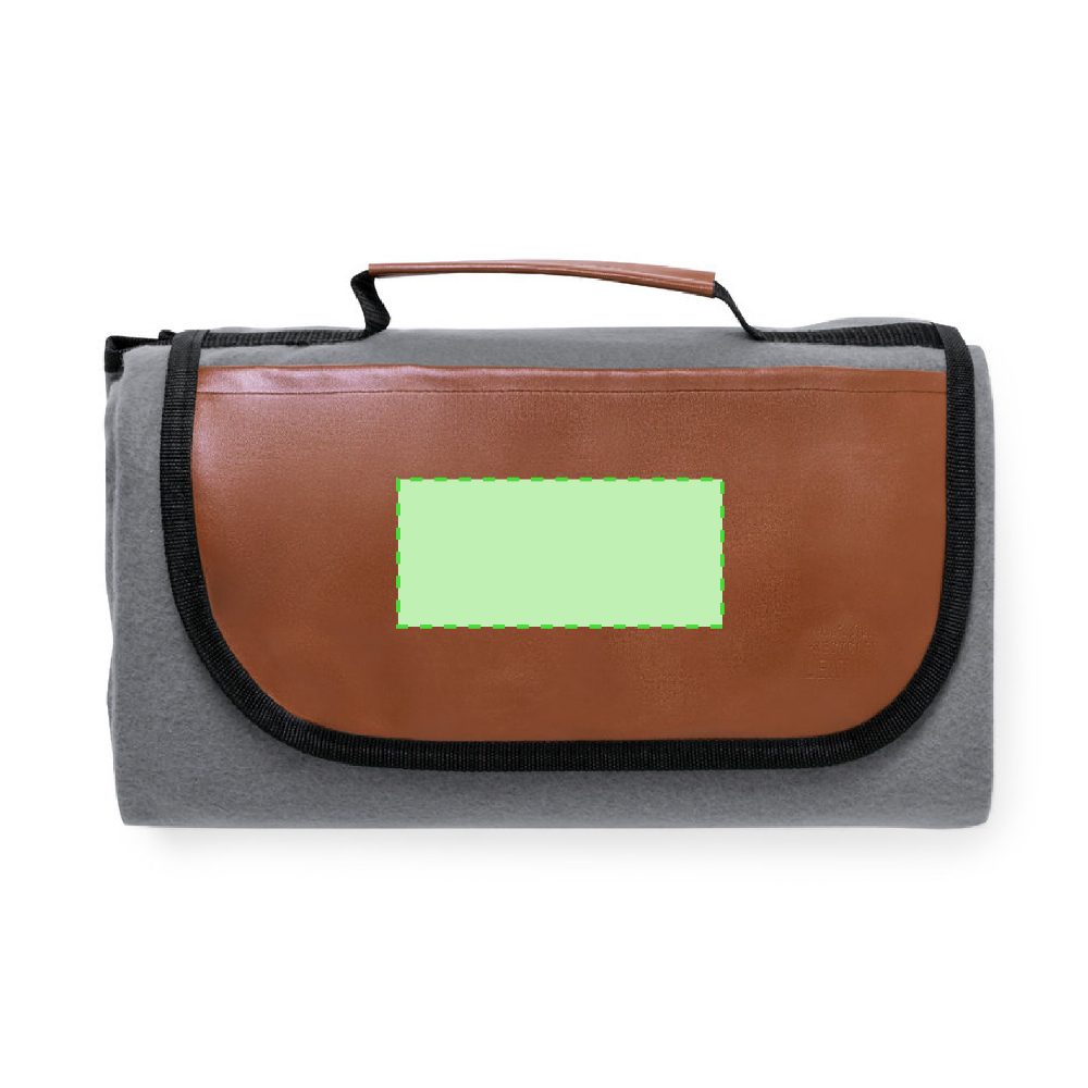 Branding diagram for Recycled leather picnic blanket Pirsoy – Focuses on the main flap