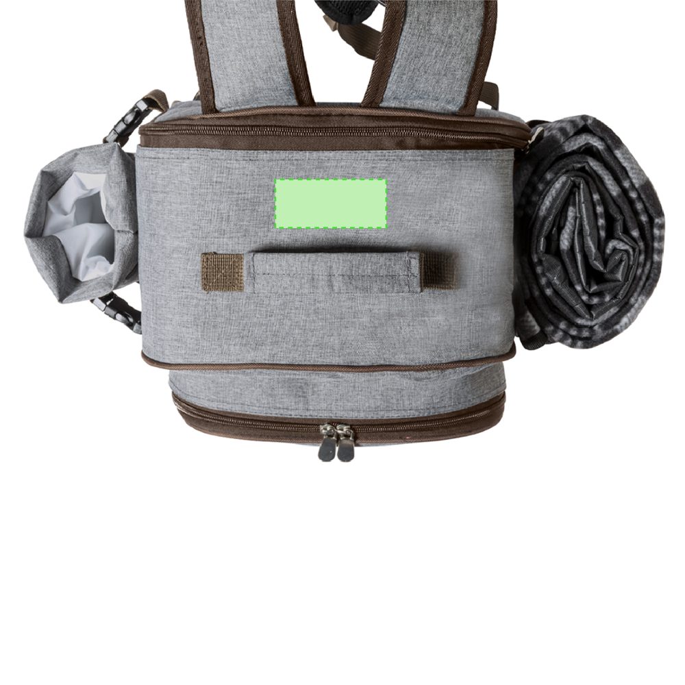 Branding diagram for Picnic Cooling Backpack from RPET Seyman – Upper area